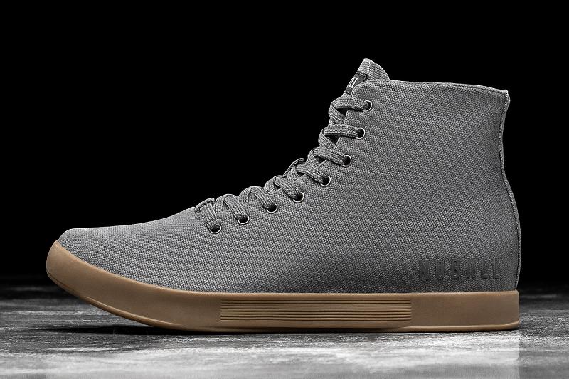 Men\'s Nobull High-Top Gum Canvas Trainers Dark / Grey | SG J2368P